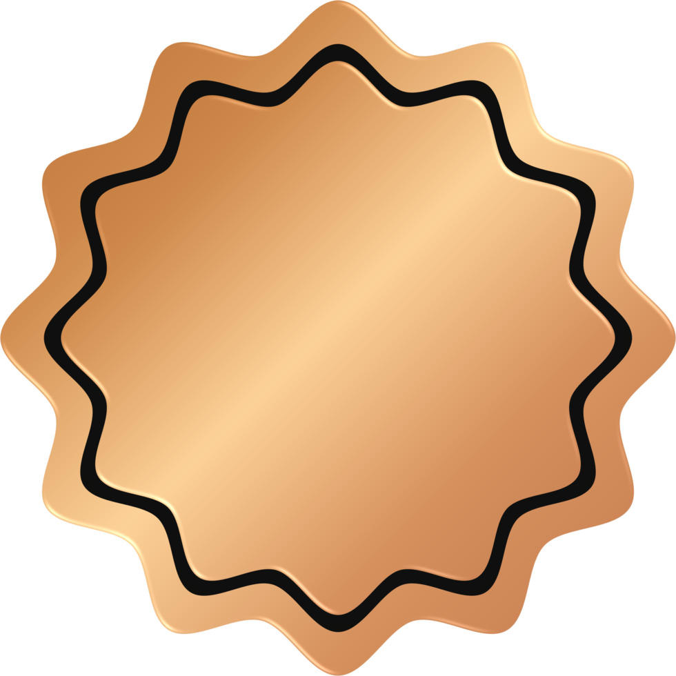 Bronze Wavy Circle Badge png