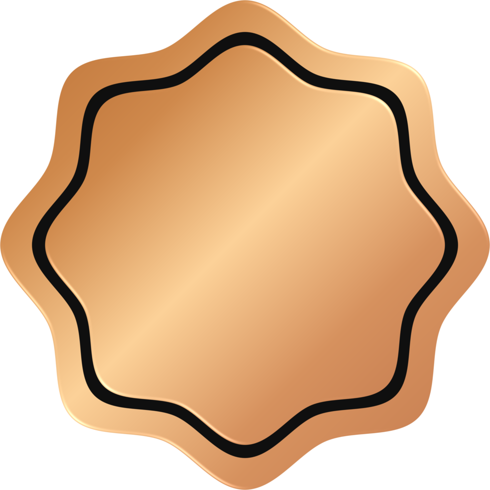 Bronze Wavy Circle Badge png