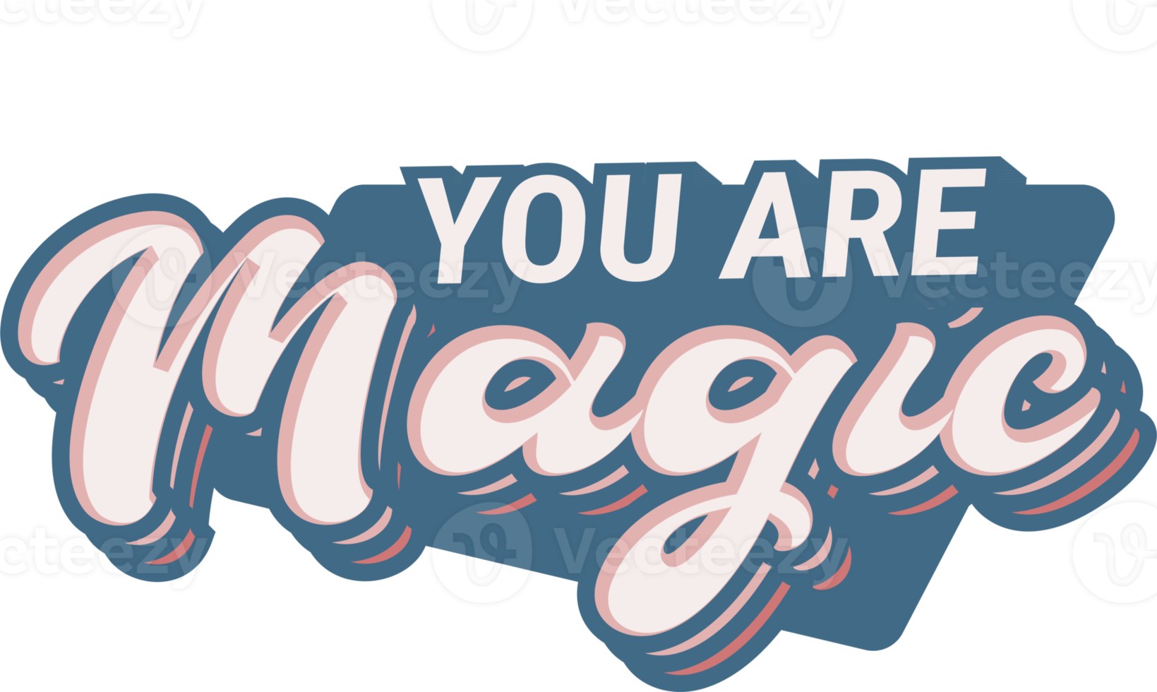 u zijn magie. retro tekenfilm grappig sticker tekst typografie png