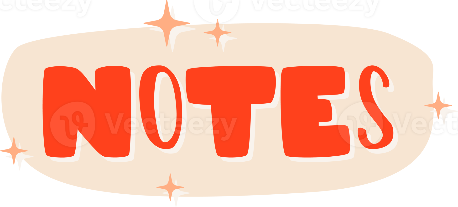 notities. schattig sticker tekst met fonkelen ster png