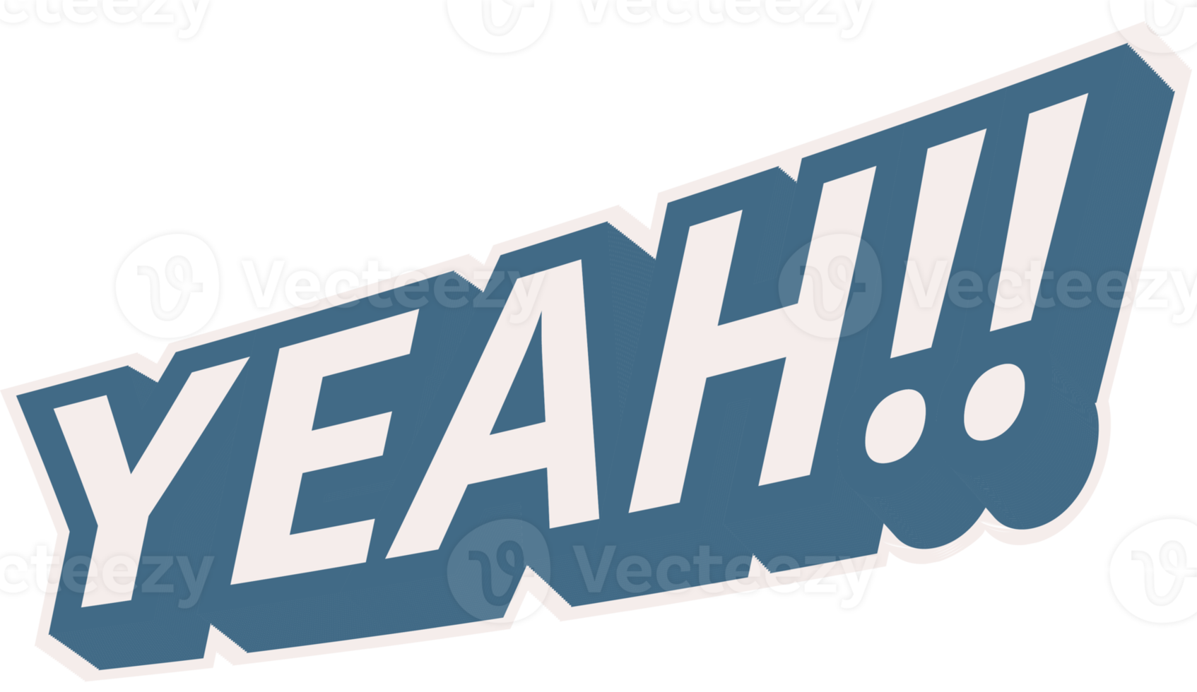 Yeah. Retro Cartoon comic Sticker text typography png