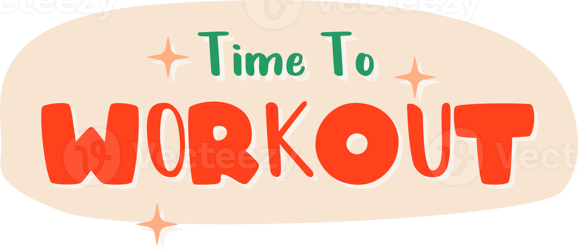 time to work out. cute Sticker text with twinkle star png