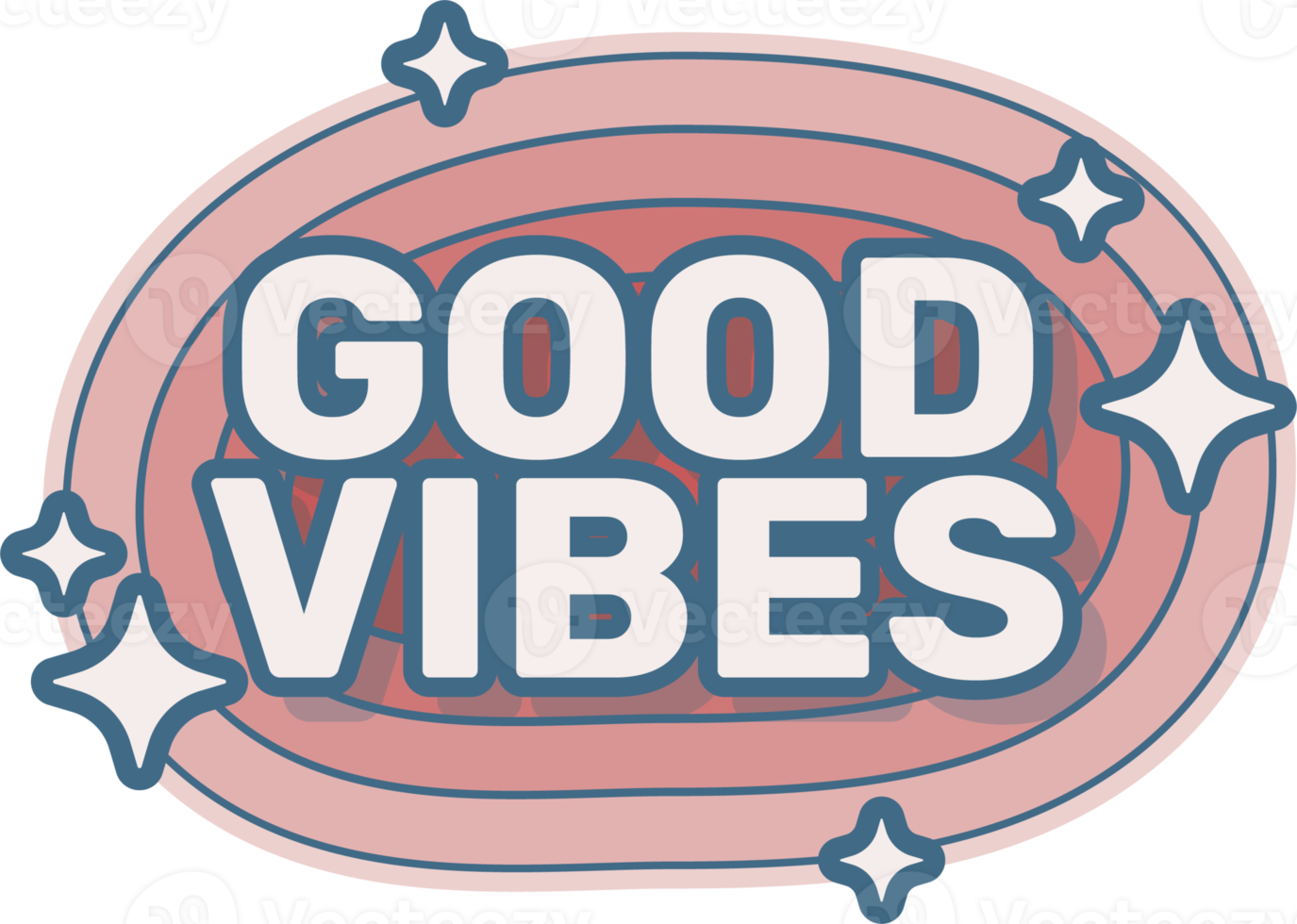 Good Vibes. Retro Cartoon comic Sticker text typography png