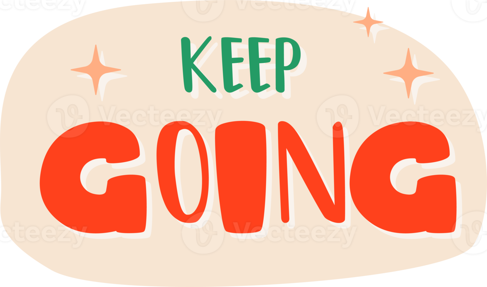 Keep Going. cute Sticker text with twinlkle star png