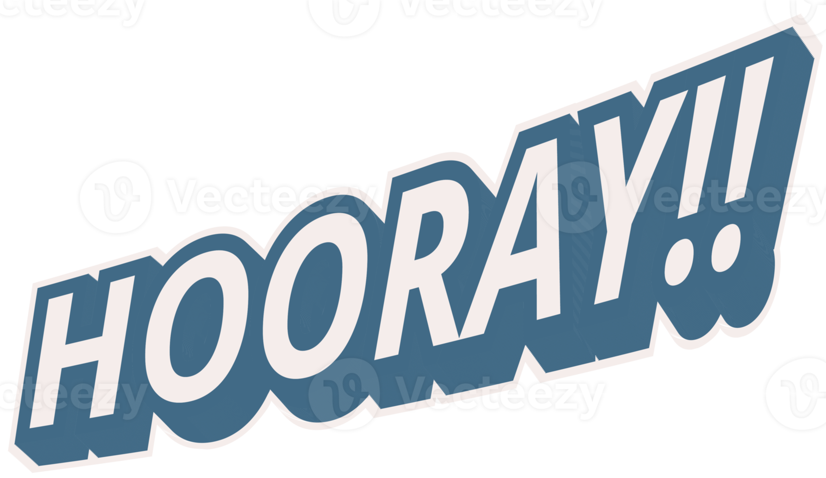 Horay. Retro Cartoon comic Sticker text typography png