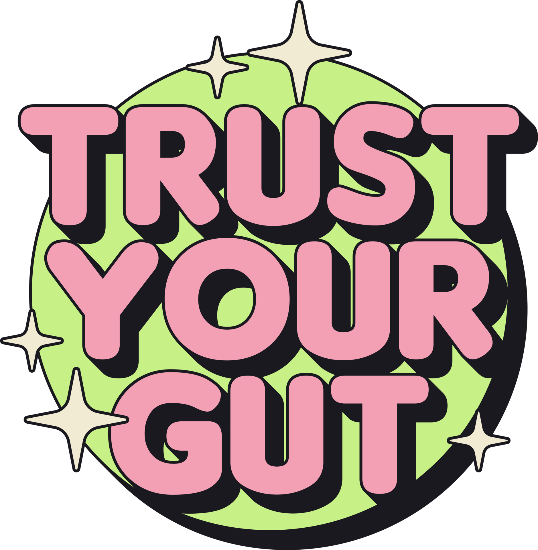 Trust Your Gut Deutsch Trust your Gut. retro Bold Sticker text 11812101 PNG