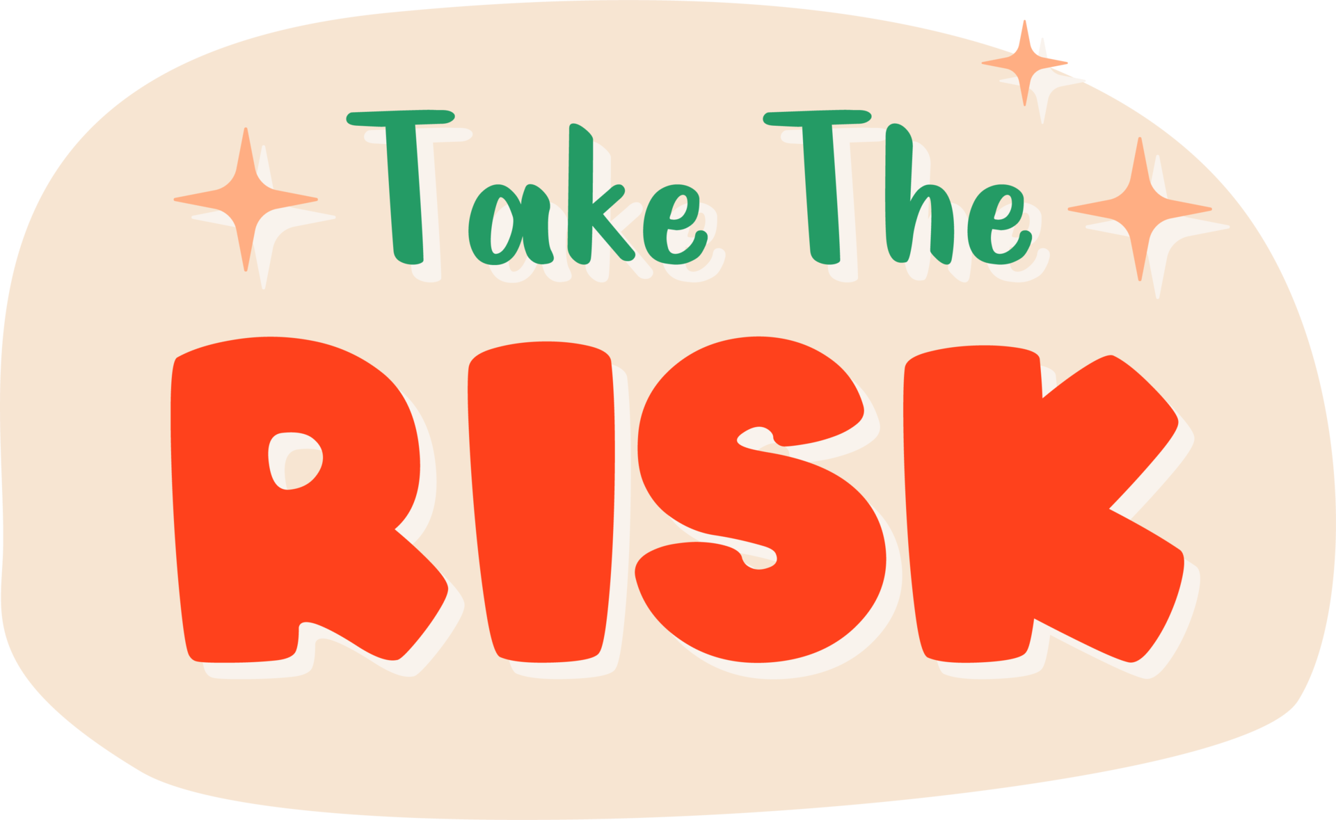 Take The Risk. cute Sticker text with twinkle star 11812102 PNG