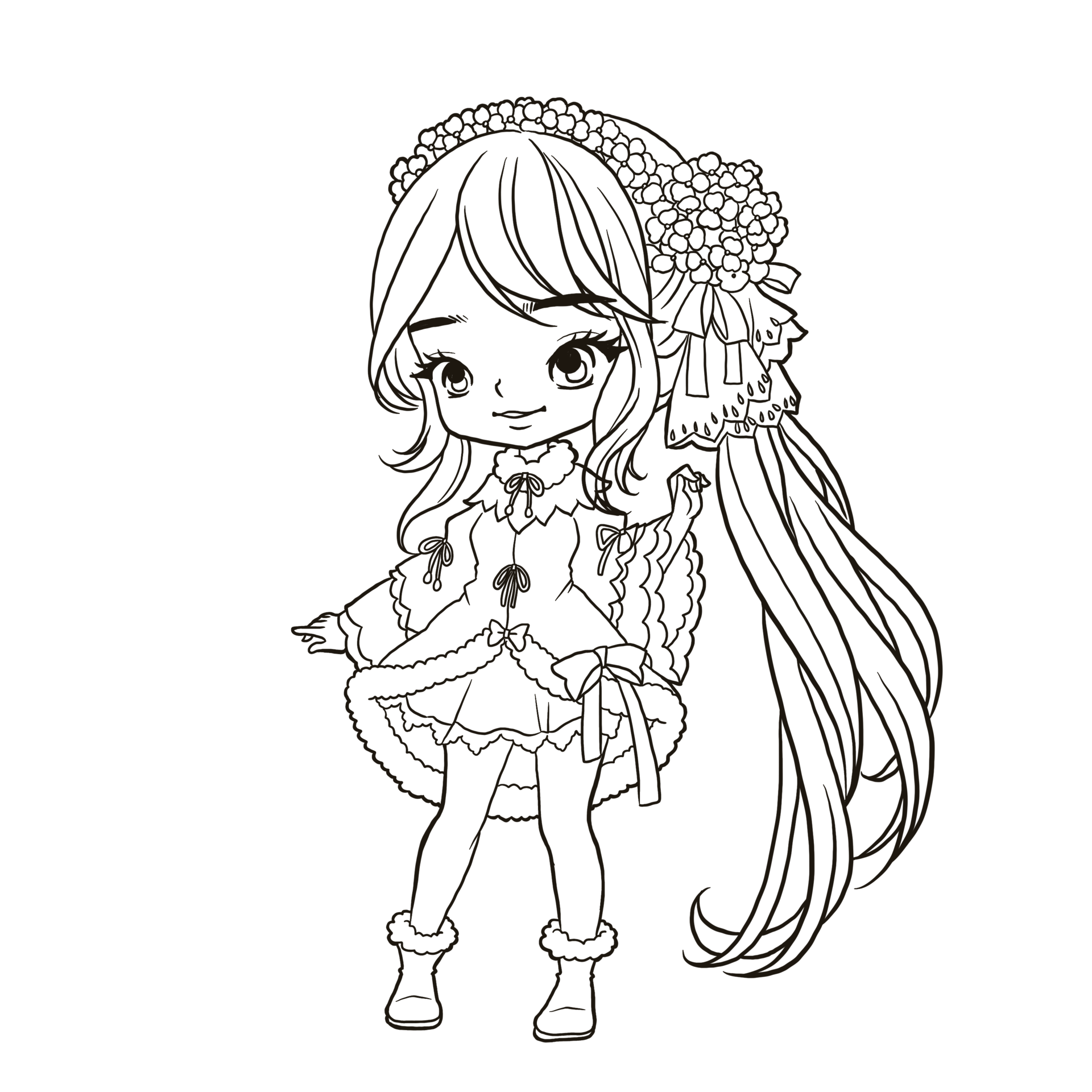 chibi anime girl drawing