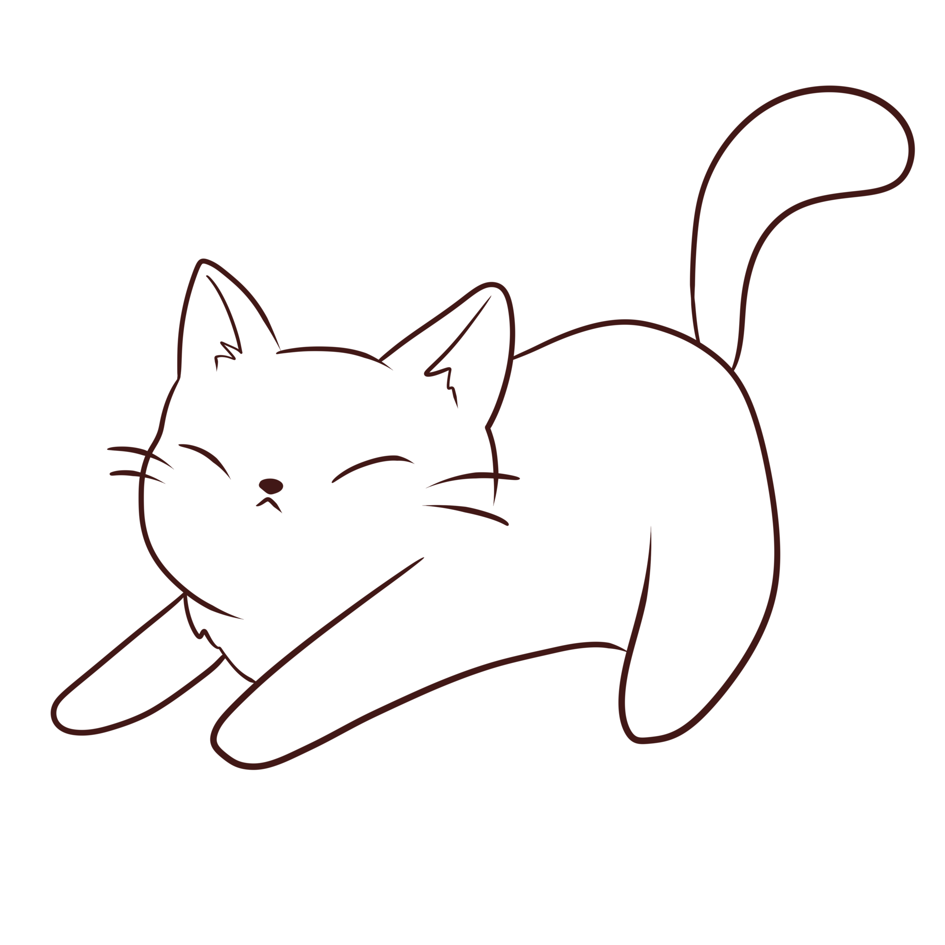 Desenho de página para colorir de rabisco kawaii bonito animal de desenho  de gato