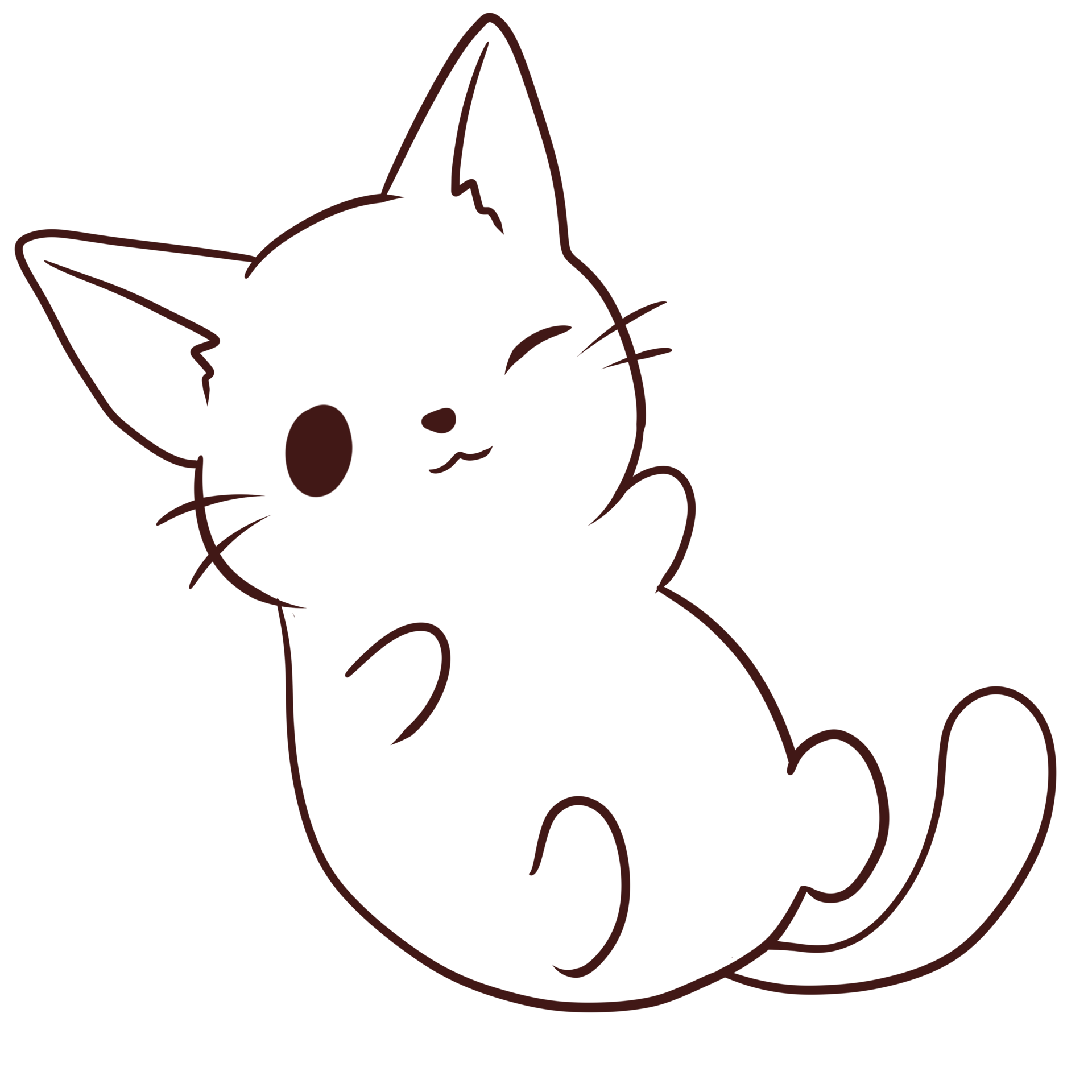 cat cartoon animal doodle kawaii anime coloring page cute ...