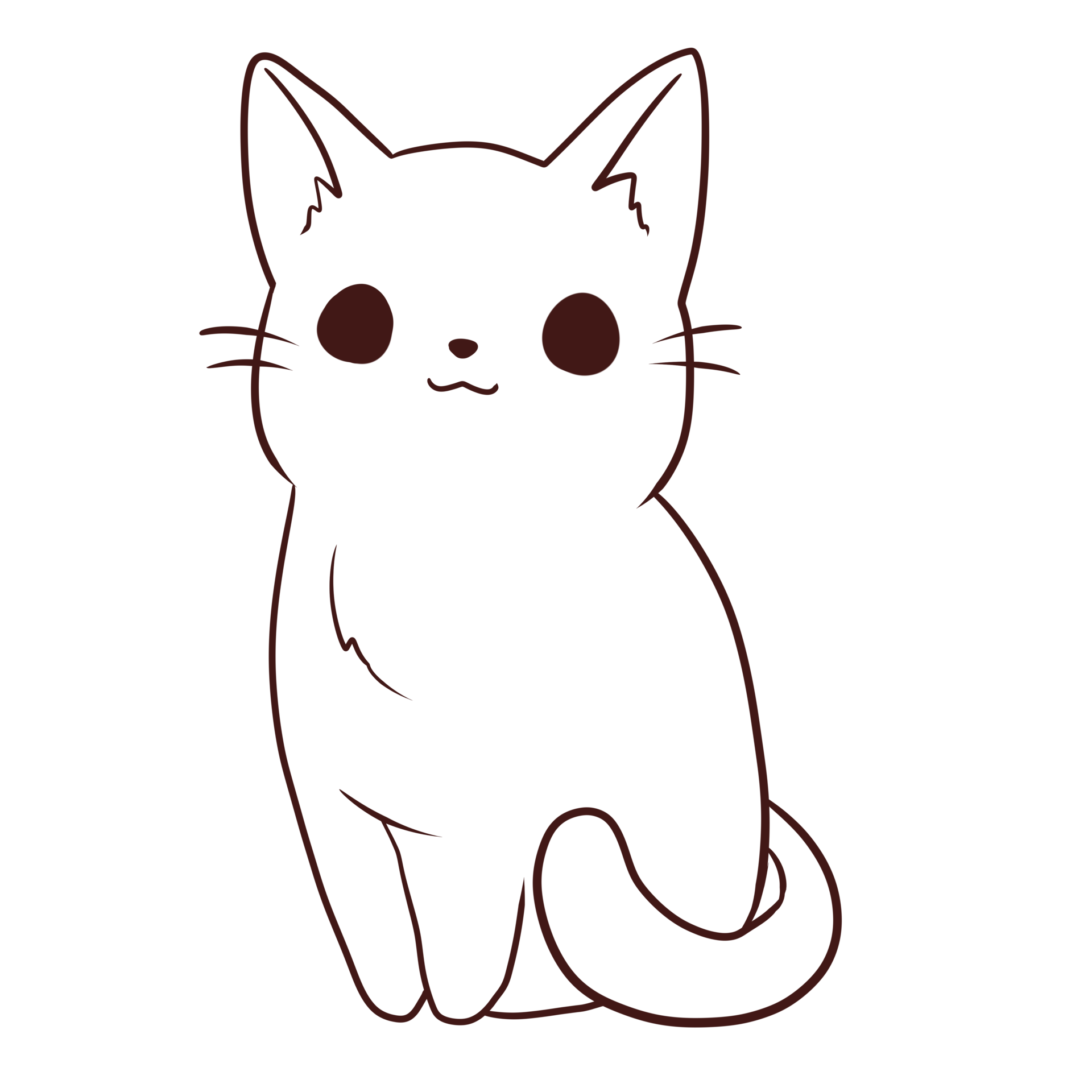 Free cat cartoon animal doodle kawaii anime coloring page cute illustration  clip art character 11812137 PNG with Transparent Background