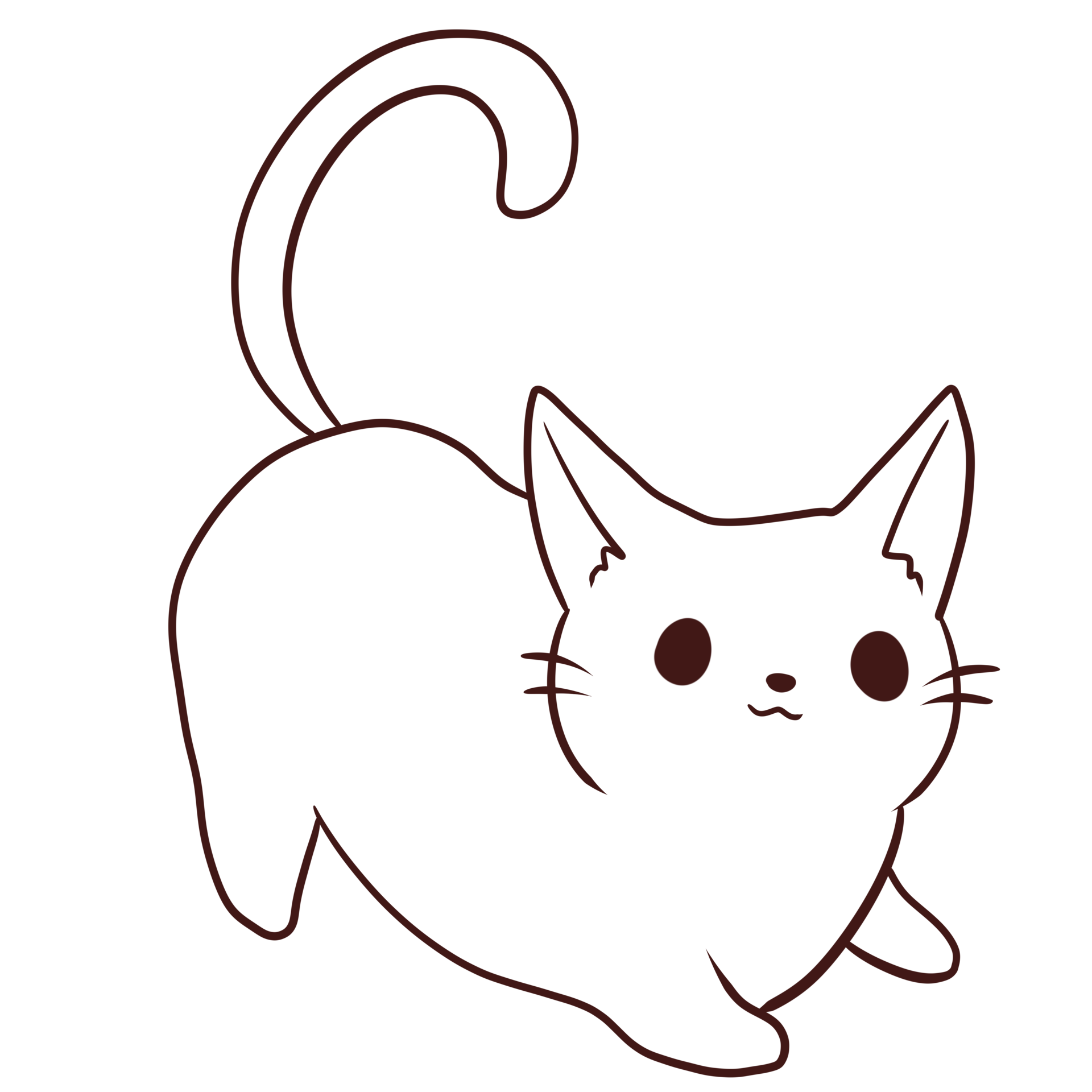 Desenho de página para colorir de rabisco kawaii bonito animal de desenho  de gato