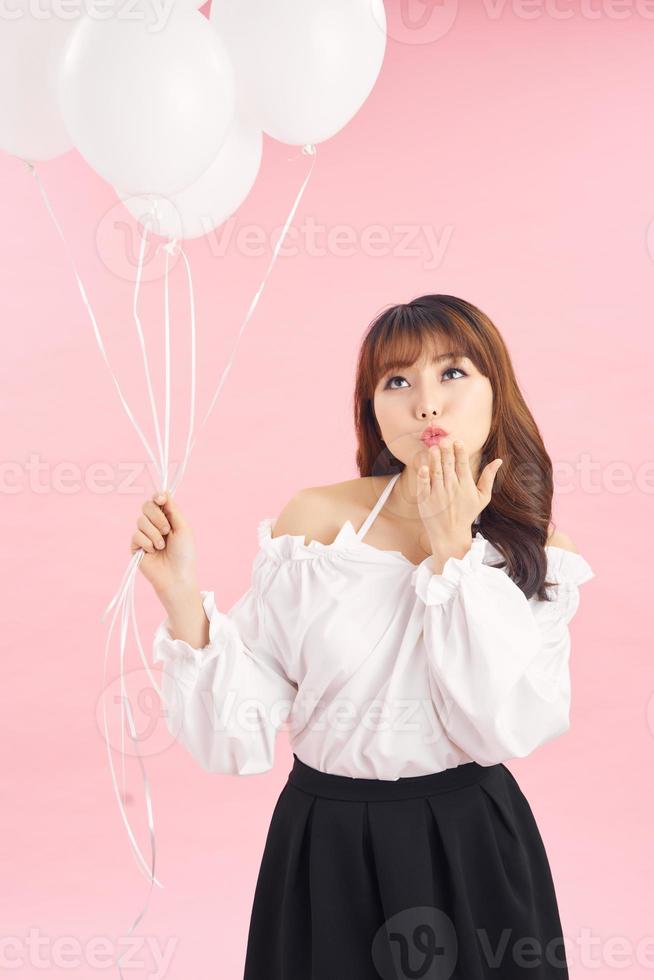 Asian young woman enjoying her birthday party photo