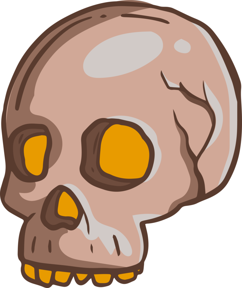 Hand drawn Skull Halloween Doodle Illustration png