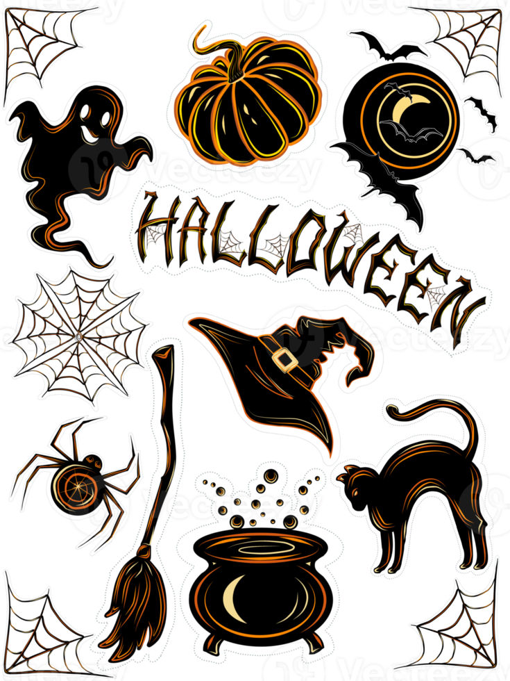 Halloween Set Stickers 11812363 PNG