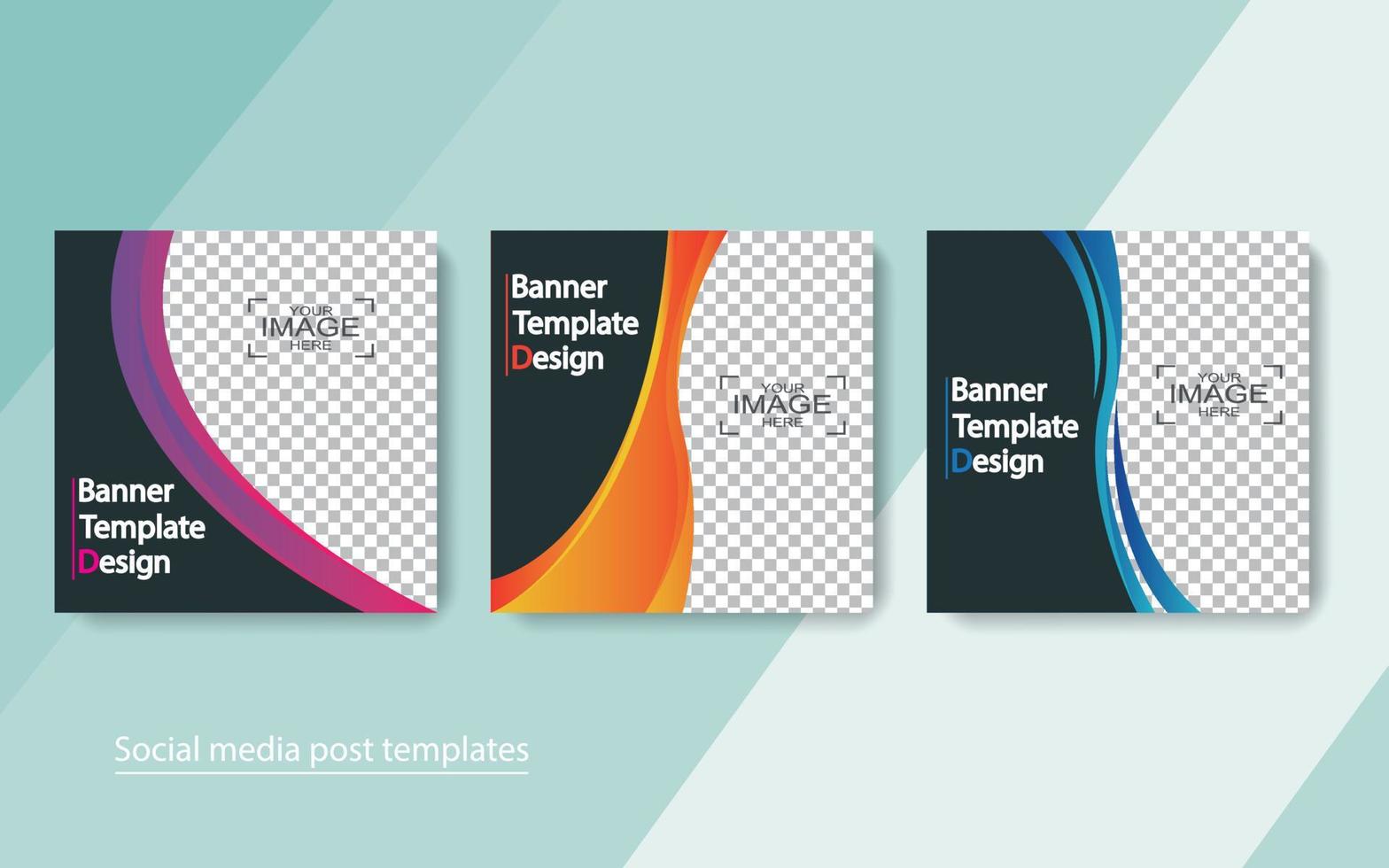 set banner social media post design. vector
