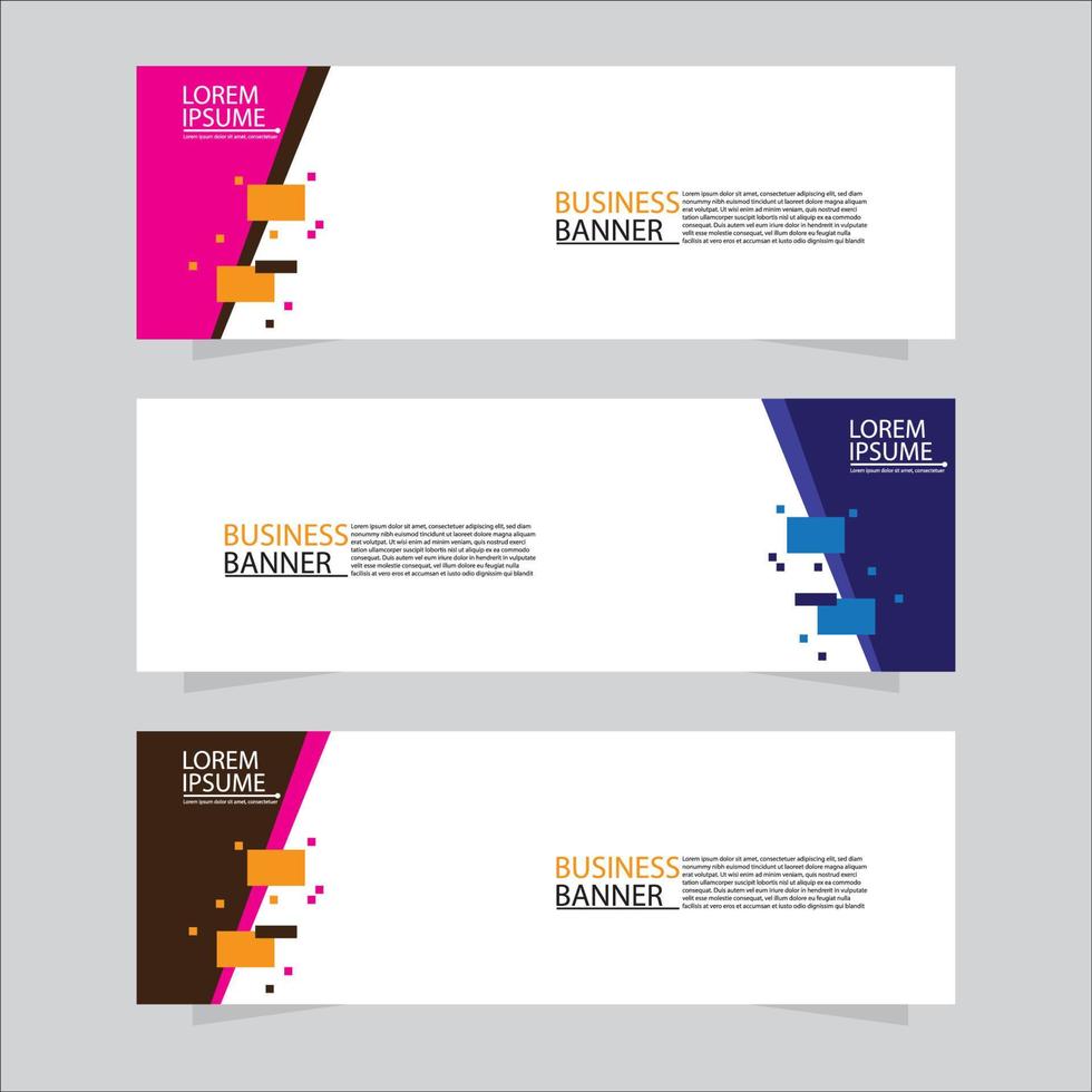 Vector abstract design web banner template. Modern banner.  Abstract geometric web banner template on grey background.
