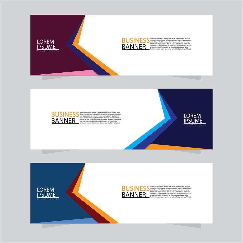 Vector abstract design web banner template. Modern banner.  Abstract geometric web banner template on grey background.