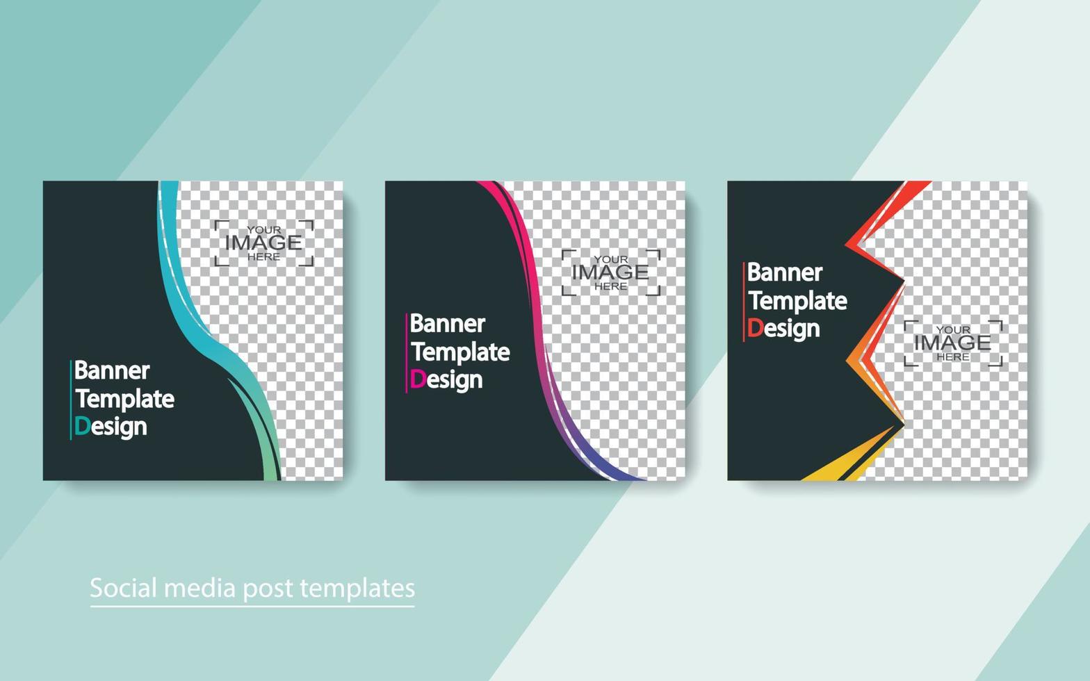 set banner social media post design. vector