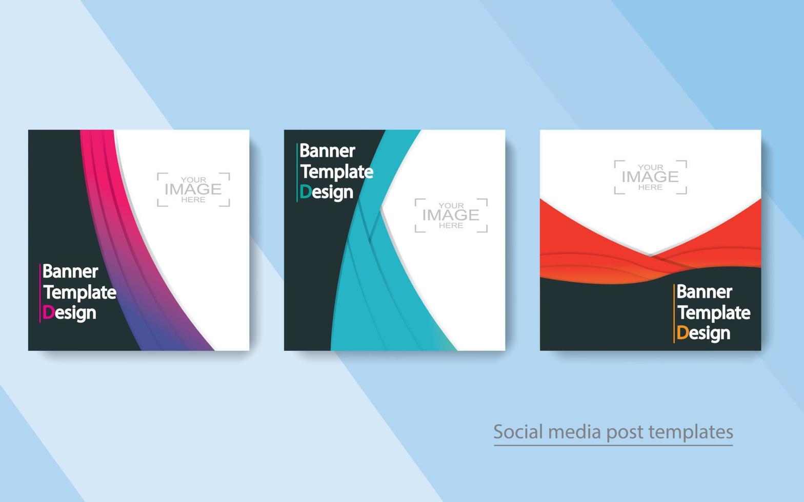 set banner social media post design. vector