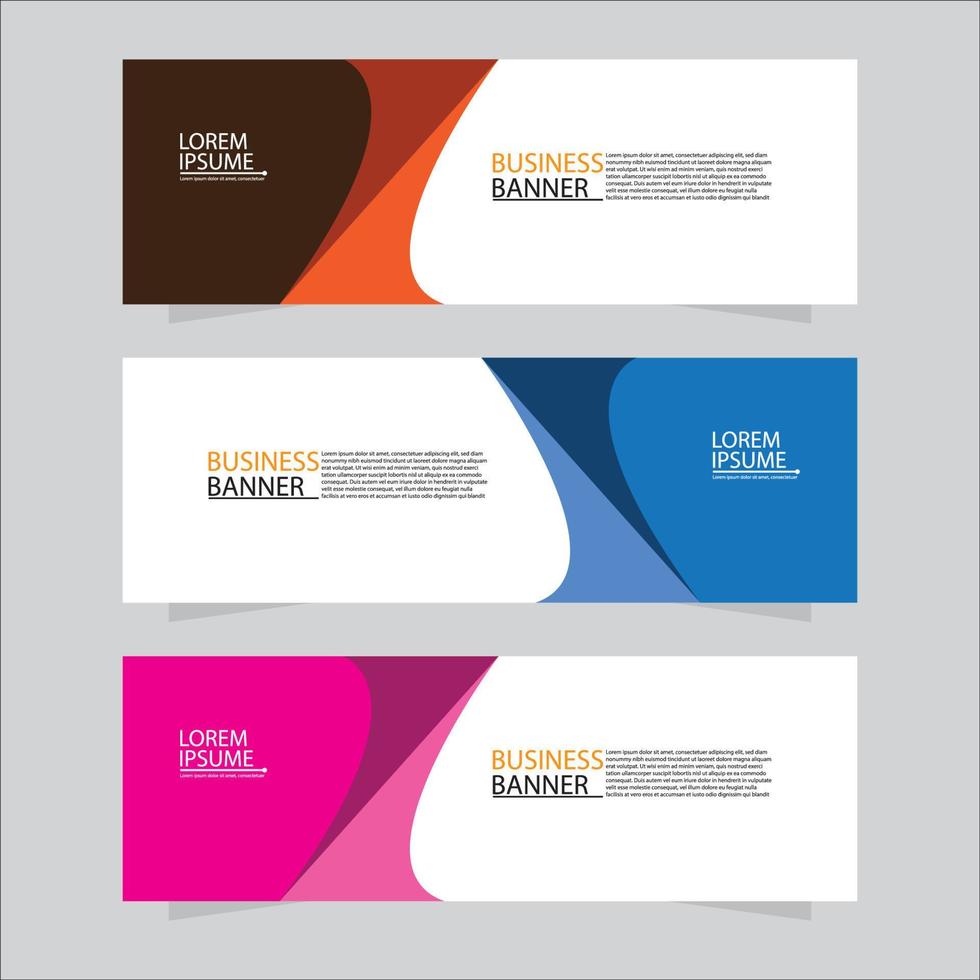 Vector abstract design web banner template. Modern banner.  Abstract geometric web banner template on grey background.