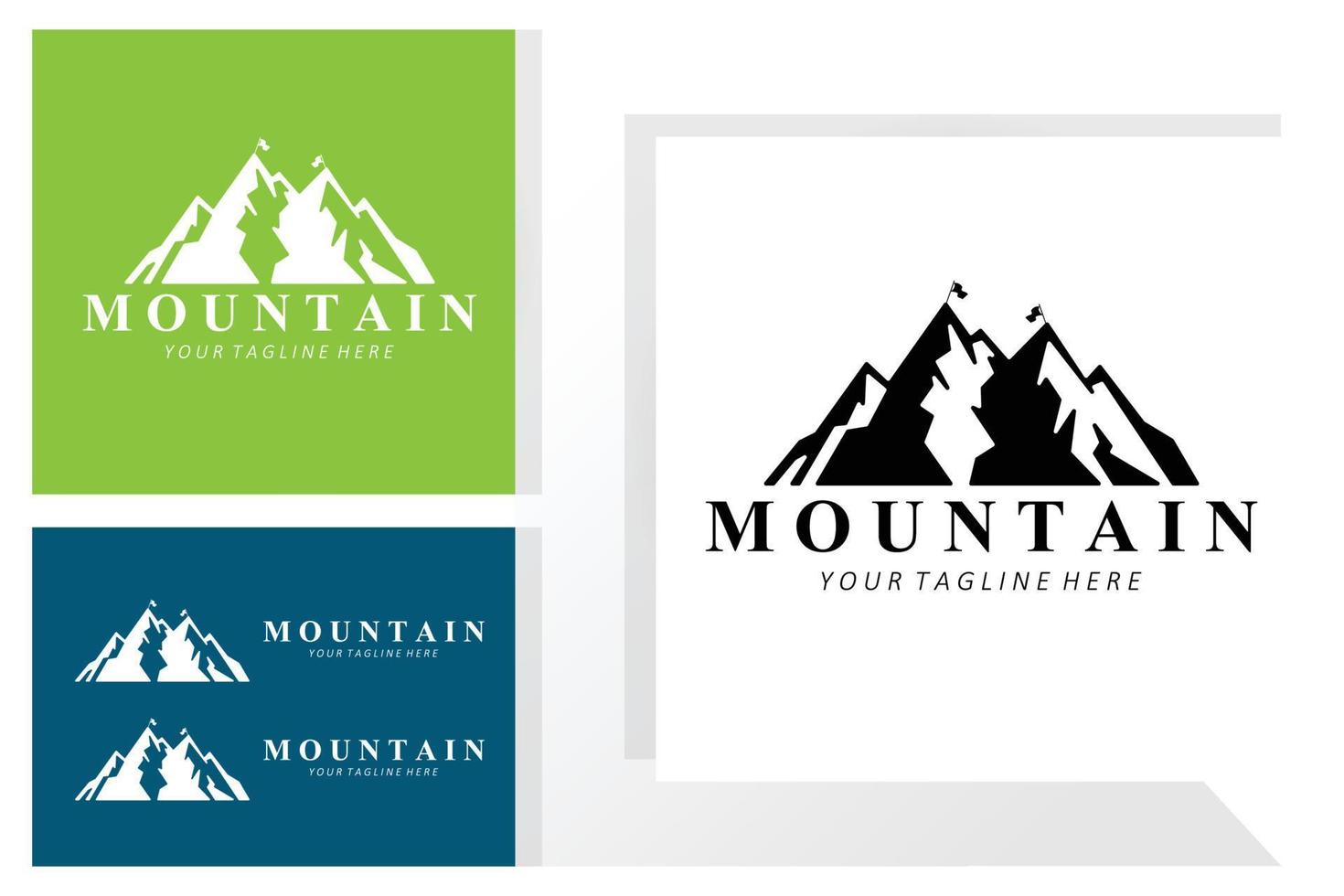 diseño del logotipo de la montaña, lugar vectorial para los amantes de la naturaleza vector