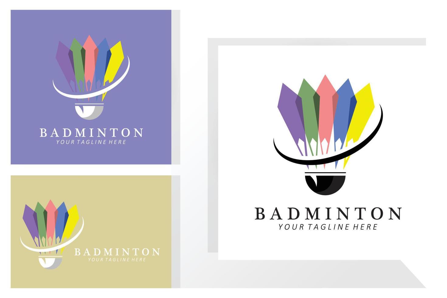Badminton logo design, vector icon for athletics competitions