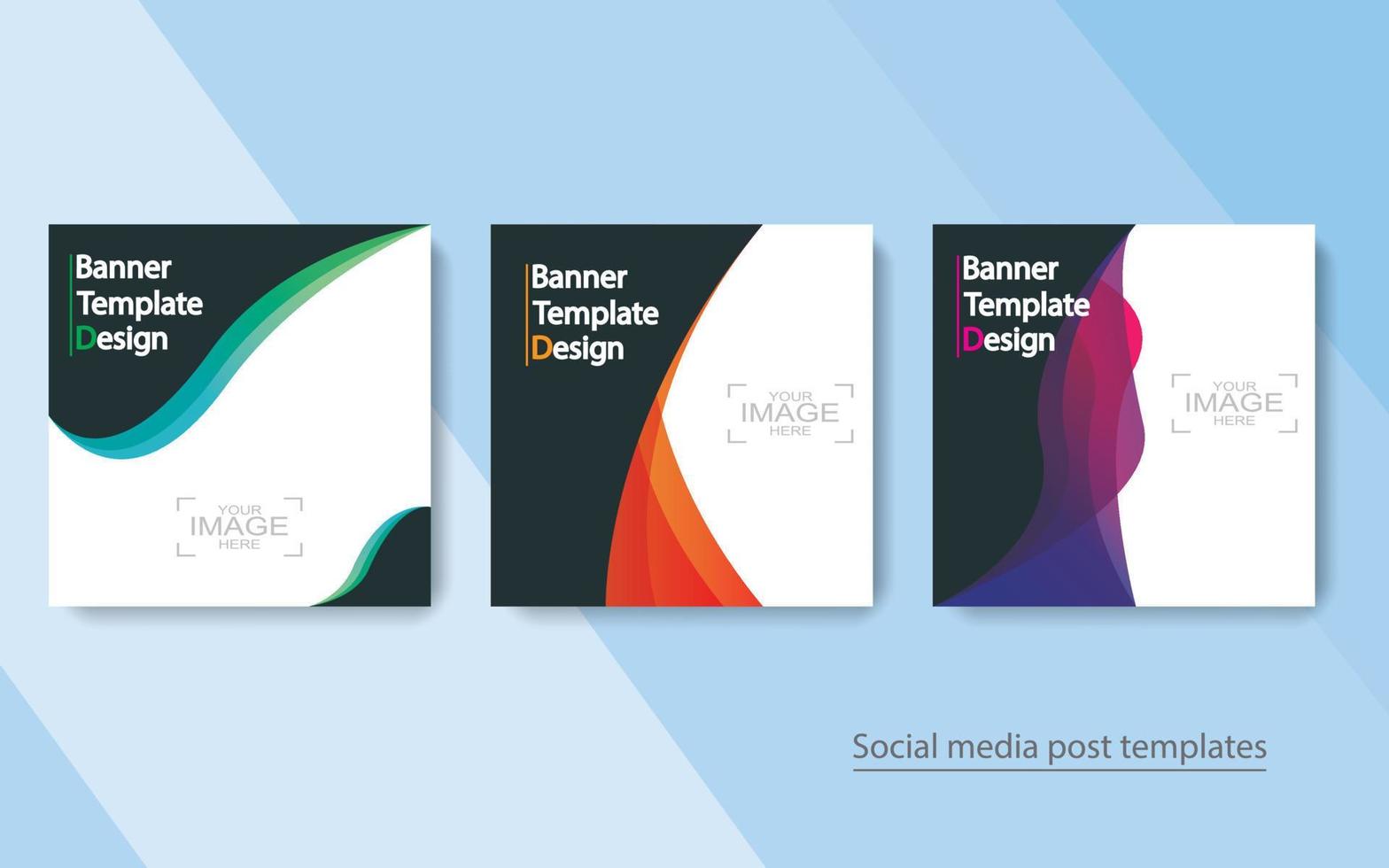 set banner social media post design. vector