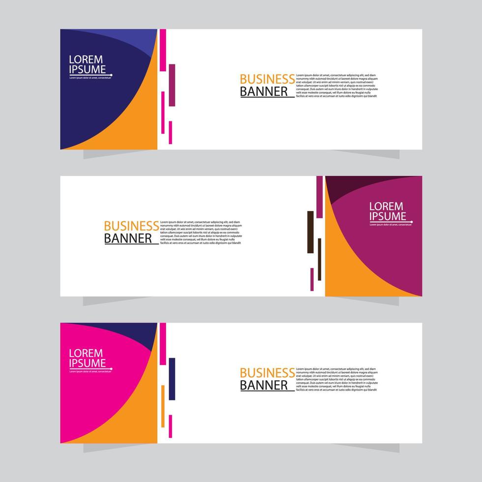 Vector abstract design web banner template. Modern banner.  Abstract geometric web banner template on grey background.