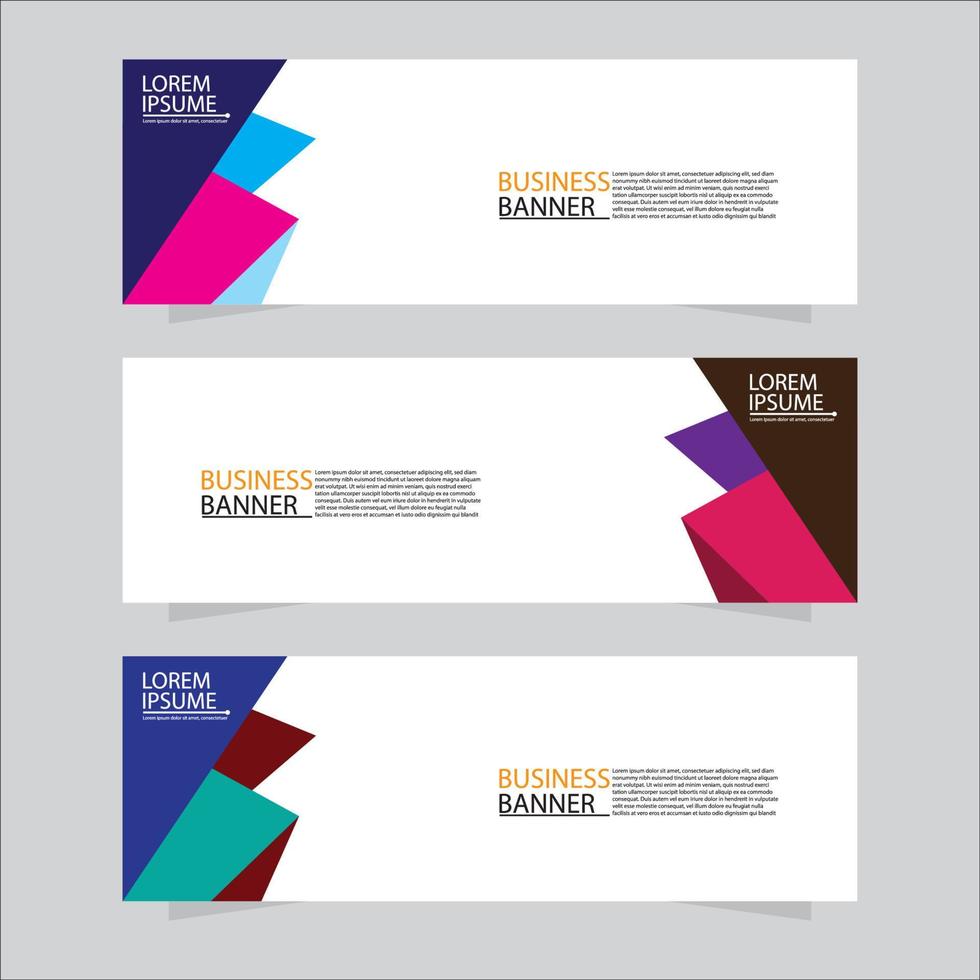 Vector abstract design web banner template. Modern banner.  Abstract geometric web banner template on grey background.