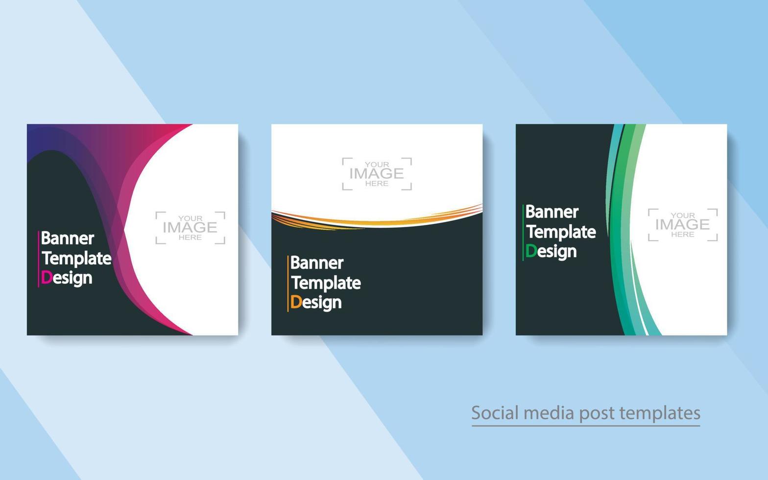 set banner social media post design. vector