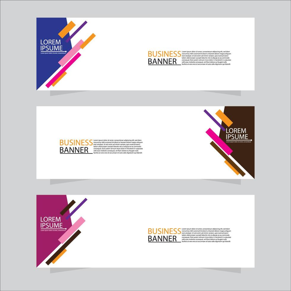 Vector abstract design web banner template. Modern banner.  Abstract geometric web banner template on grey background.