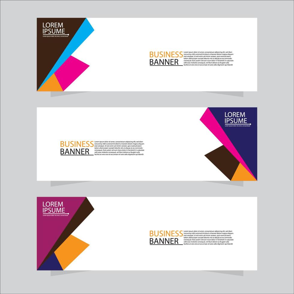 Vector abstract design web banner template. Modern banner.  Abstract geometric web banner template on grey background.