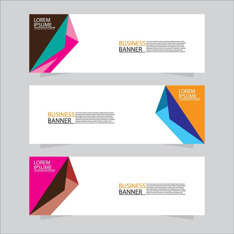 Vector abstract design web banner template. Modern banner.  Abstract geometric web banner template on grey background.