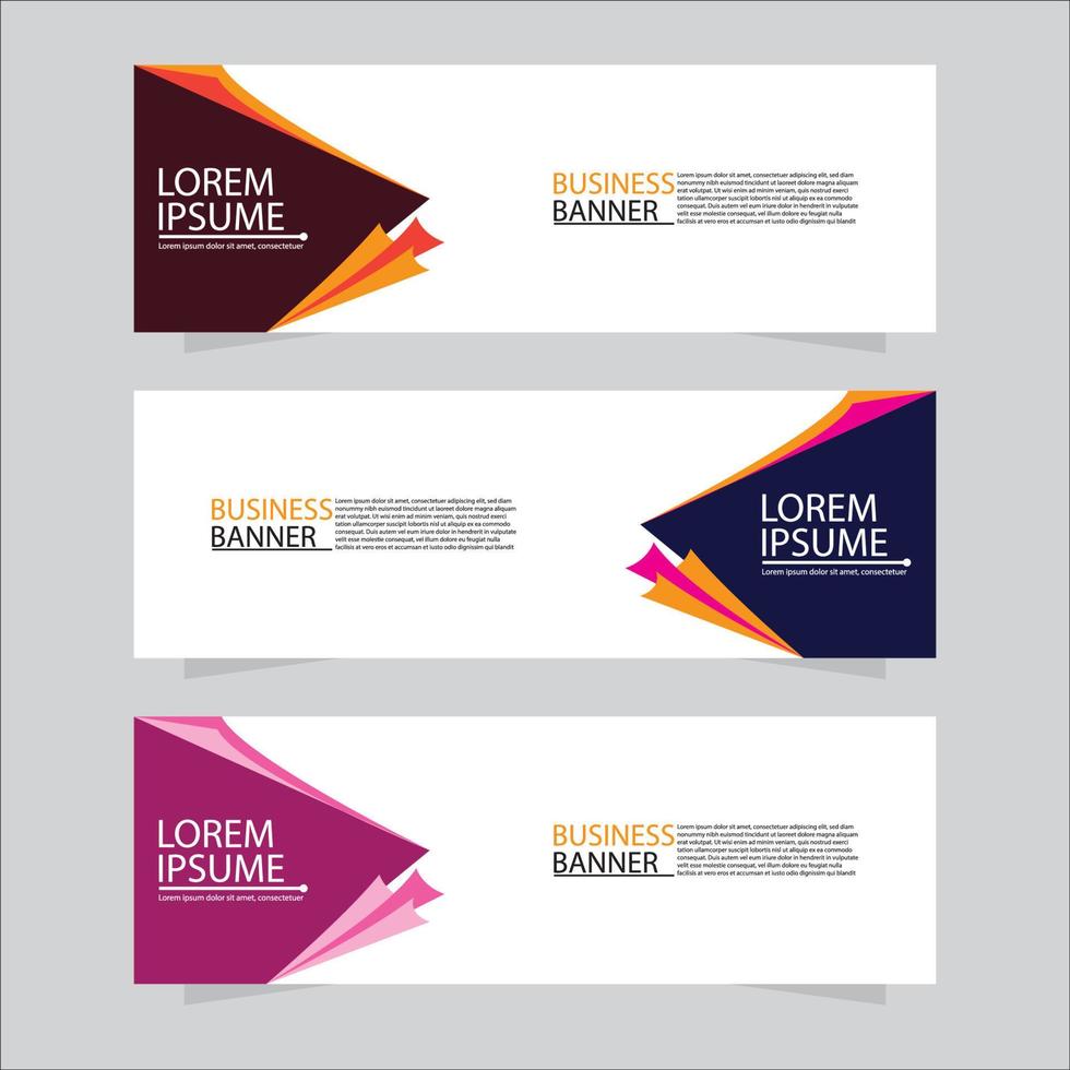 Vector abstract design web banner template. Modern banner.  Abstract geometric web banner template on grey background.