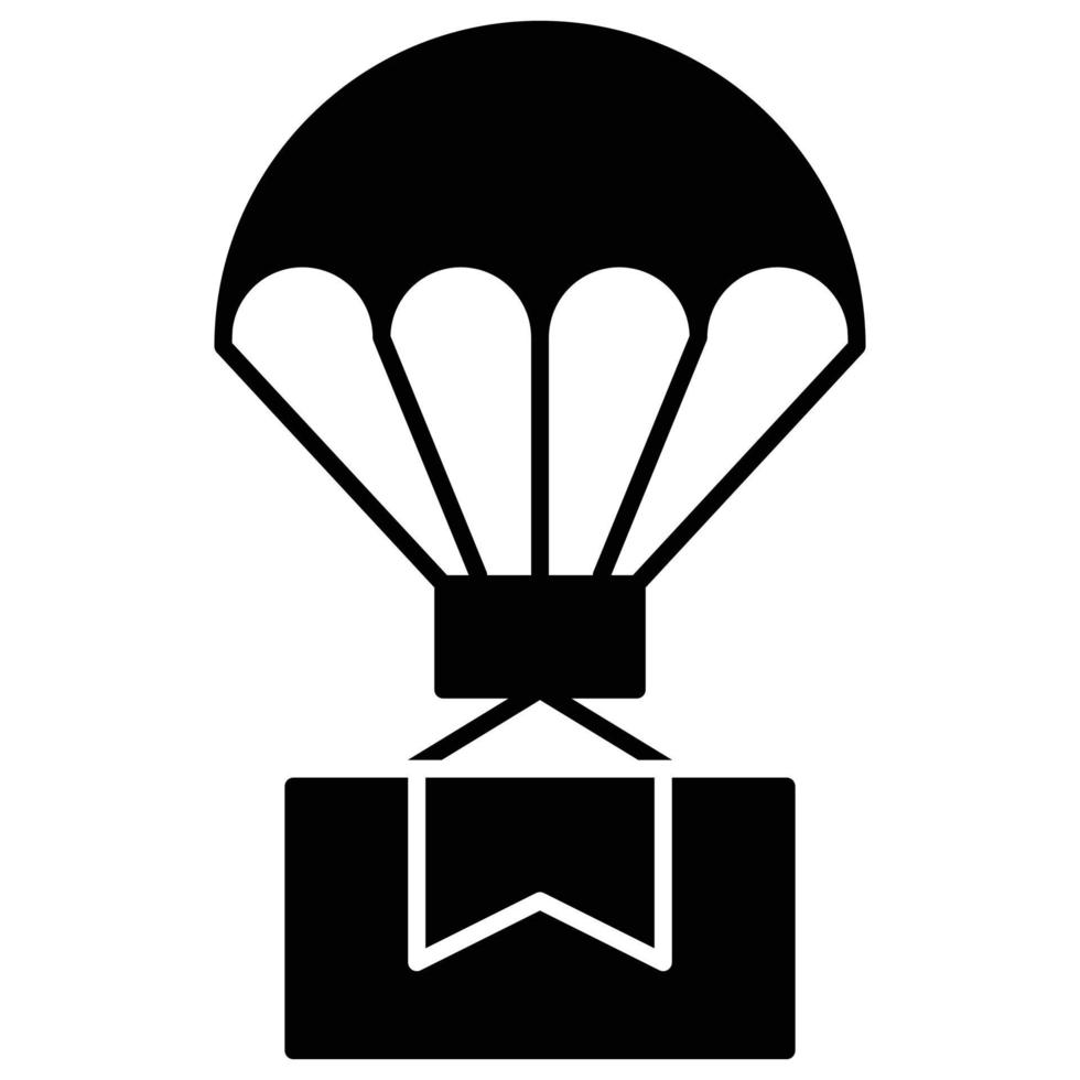 delivery parachute icon, logistics and delivery theme vector