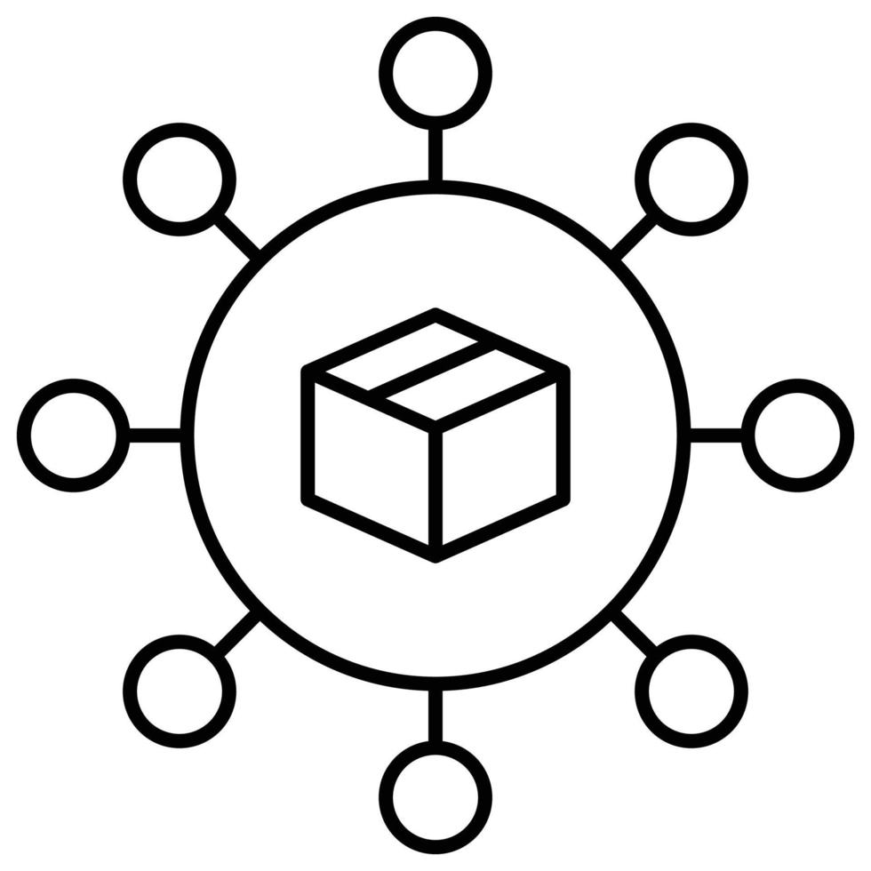 icono del paquete de distribución, tema de logística y entrega vector