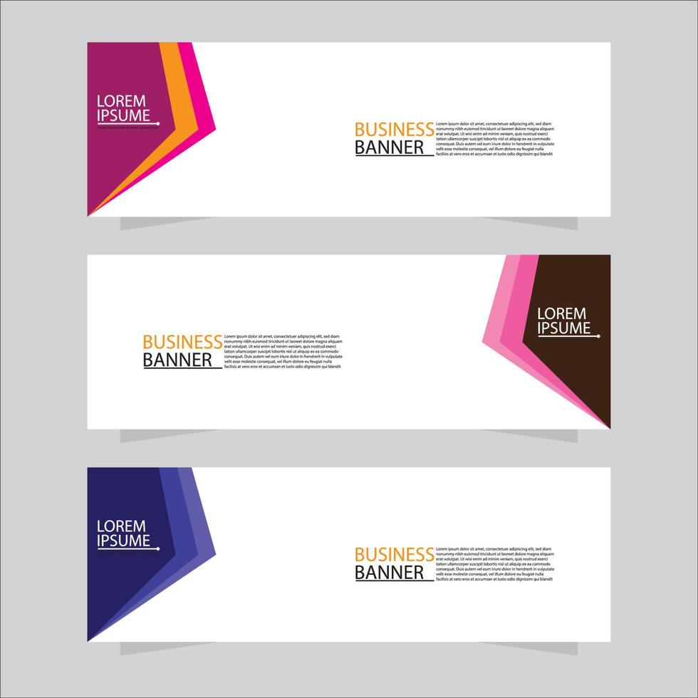 Vector abstract design web banner template. Modern banner.  Abstract geometric web banner template on grey background.