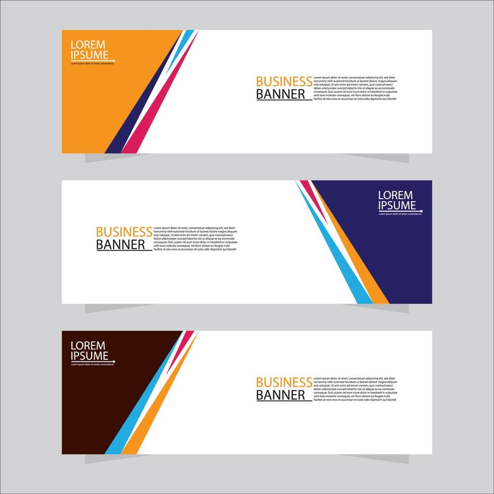Vector abstract design web banner template. Modern banner.  Abstract geometric web banner template on grey background.