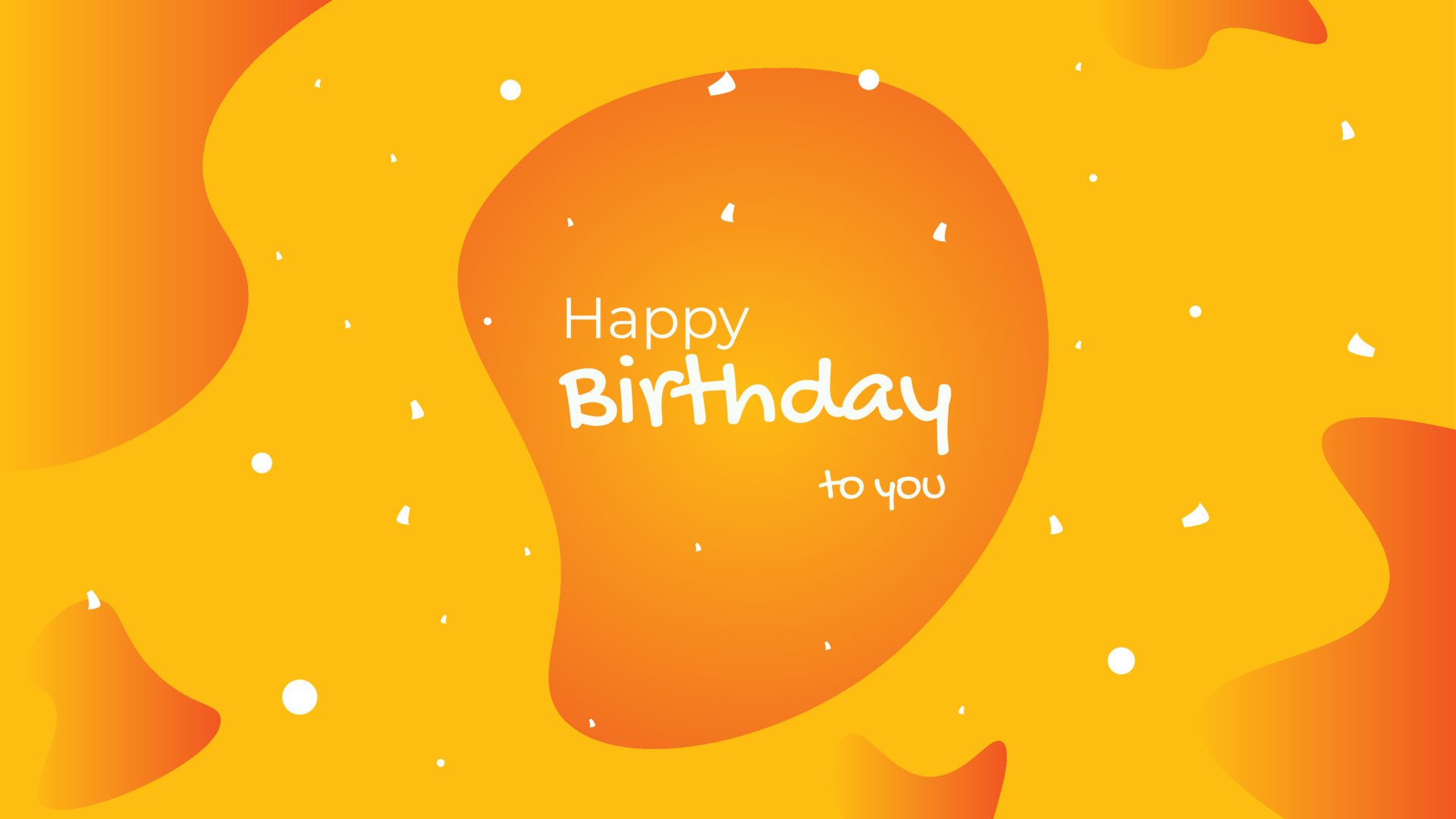 Happy Birthday vector illustration background with yellow and orange