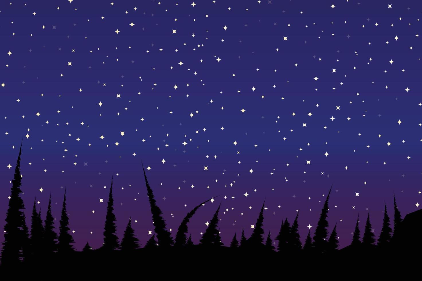 milkyway backround vector. night view with many star and shilouette three vector