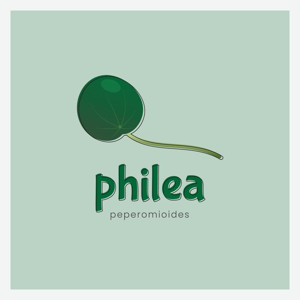 pilea leaf plant logo vector. indoor plant simple logo design. vector