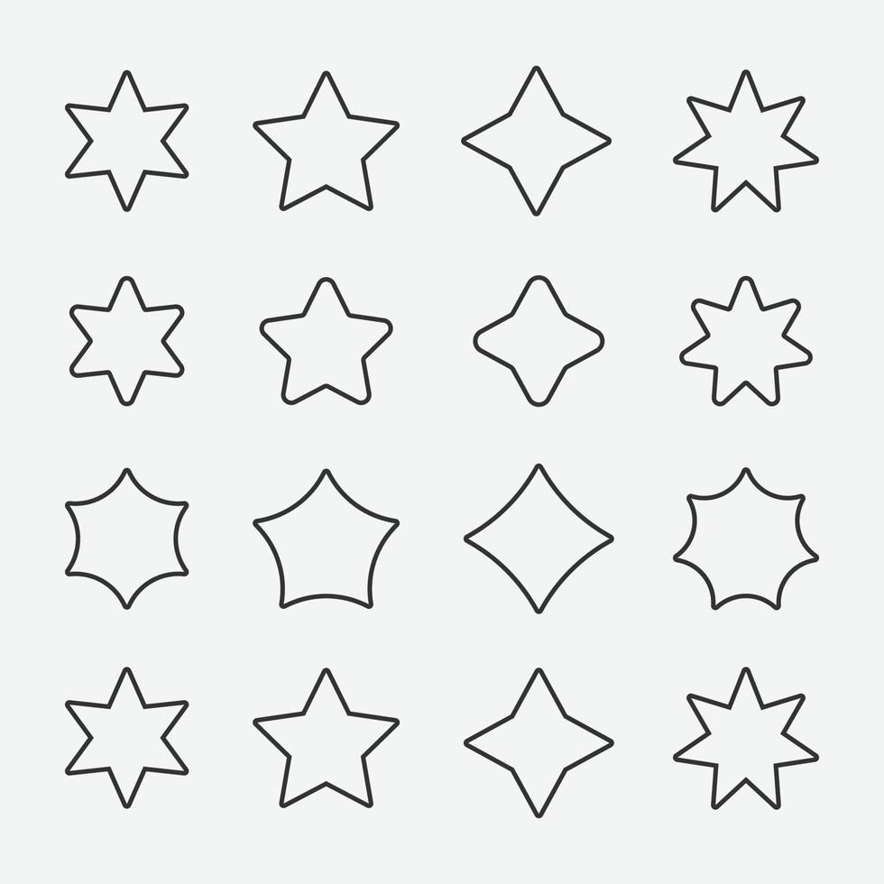 paquete de diseño de vectores de estrellas. elemento estrella vector aislado