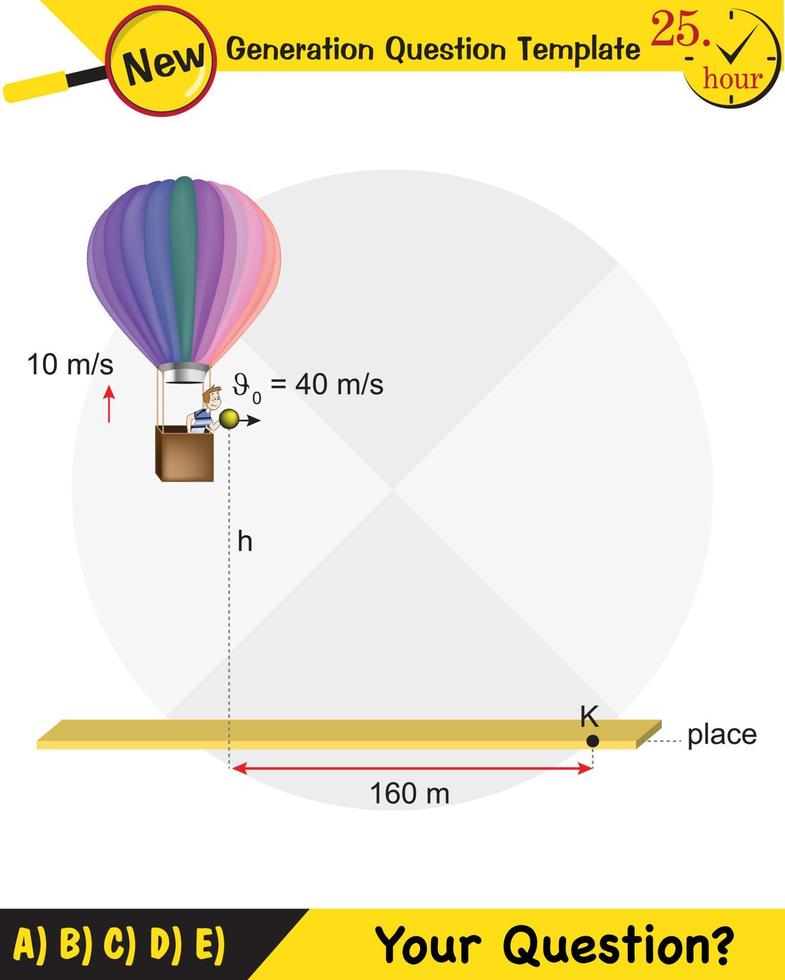 Physics, vector illustration of a forces and motion, vectors, shot