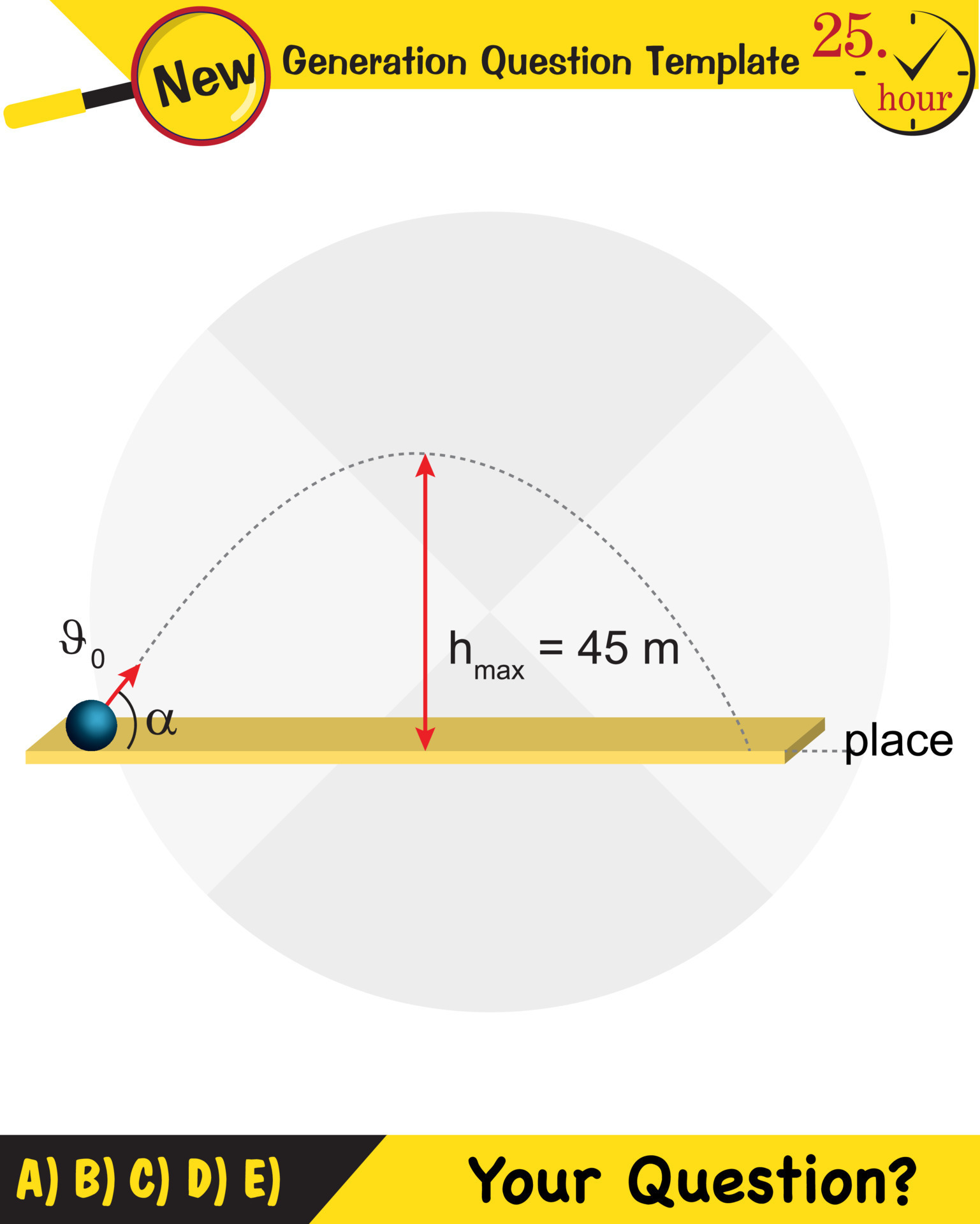 Physics, vector illustration of a forces and motion, vectors, shot