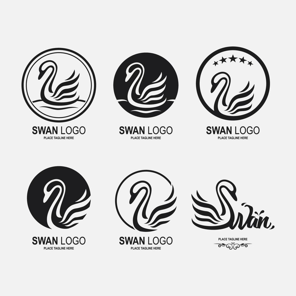 Swan icon and logo. vector illustration