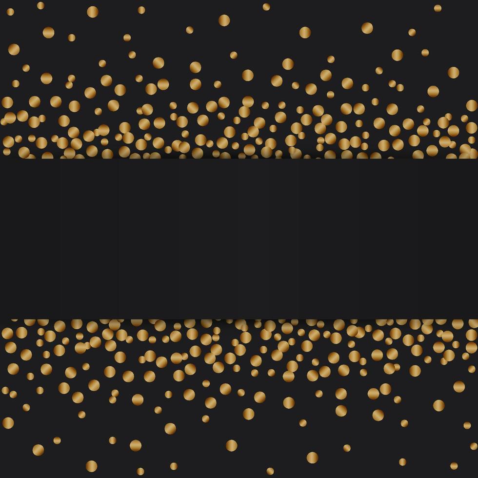 Golden confetti luxury festive on black background vector