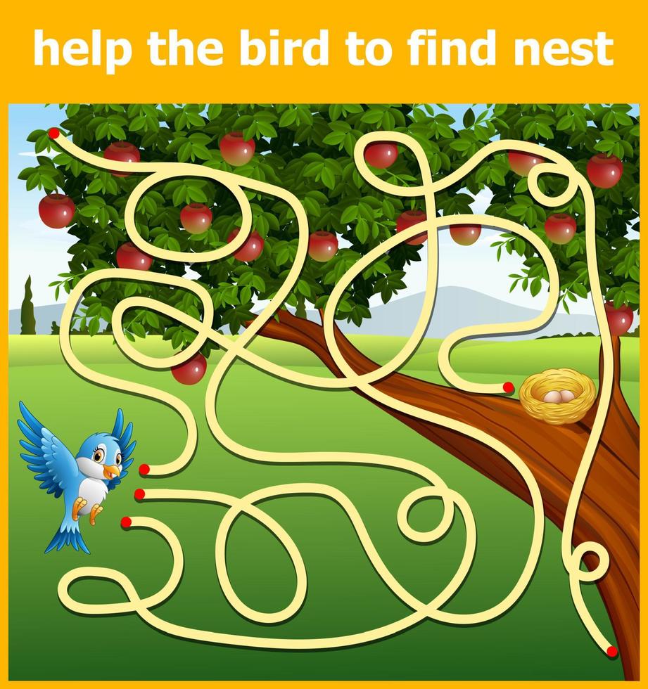 Help the bird to find nest vector