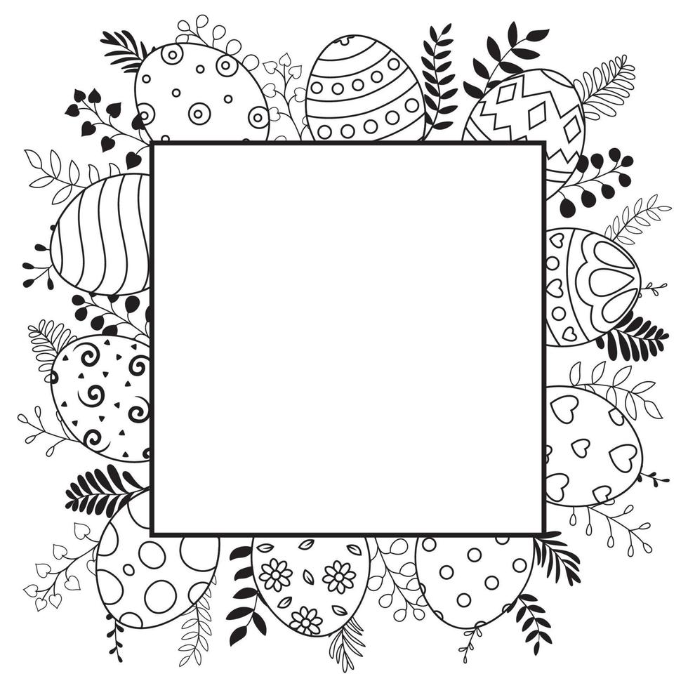 Doodle of easter eggs set collection on white background vector