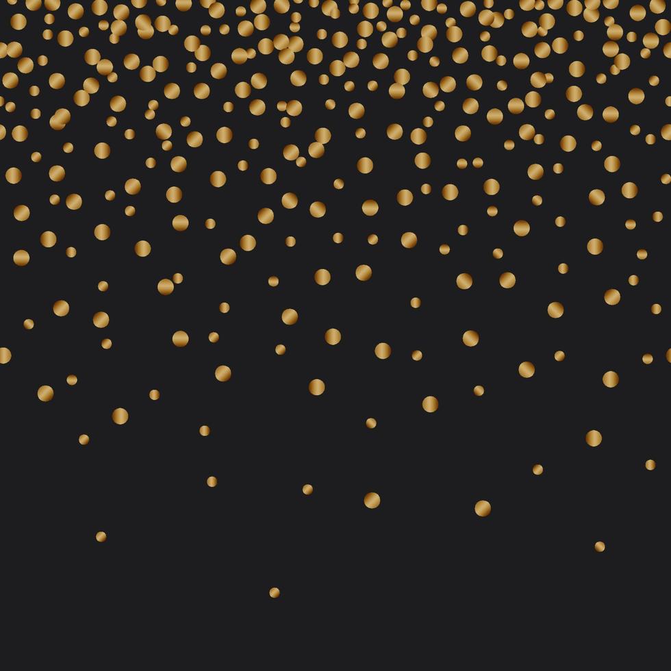 Golden confetti luxury festive on black background vector